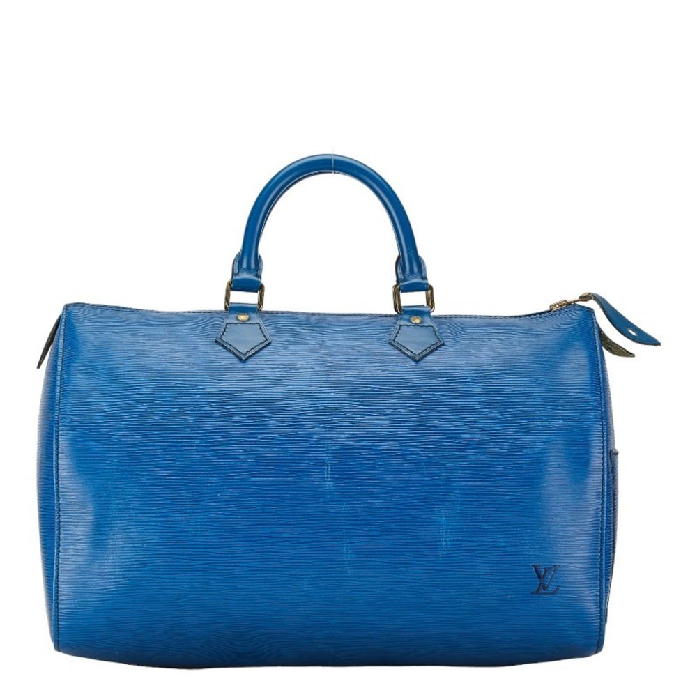 Louis Vuitton Epi Speedy 35 Boston Bag Handbag M42995 Toledo Blue Leather Wom...